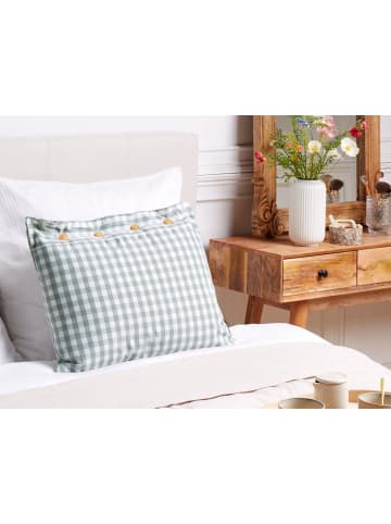 Beliani Dekokissen TALYA in Grün/Weiß/Braun - (W) 40 x (H) 12 x (L) 60 cm