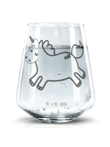 Mr. & Mrs. Panda Glas Einhorn Happy ohne Spruch in Transparent