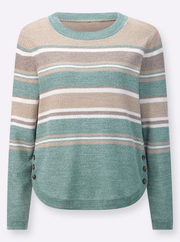 WITT WEIDEN Langarm-Pullover in jade-sesam-geringelt