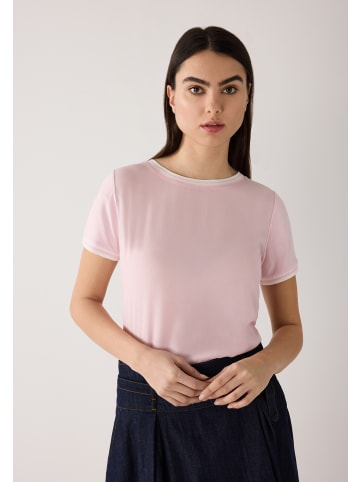 More & More Blusenshirt mit Kontrastabschlüssen in sorbet rose