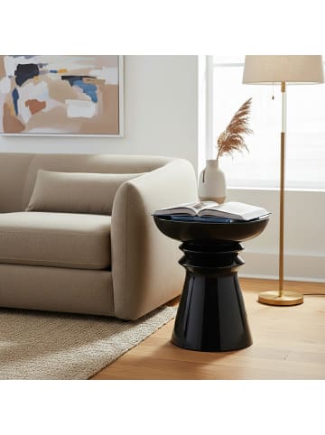 relaxdays Beistelltisch in Schwarz - (H)45 x (Ø)38 cm