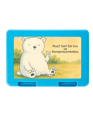 Mr. & Mrs. Panda Rundungerbrotdose Eisbär Faul Design mit Spruch in Weiß