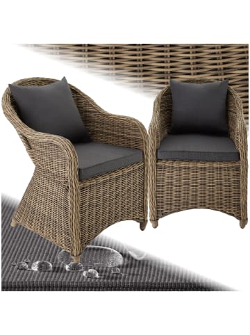tectake 2er Set Aluminium Rattansessel  kein Aufbau, natur