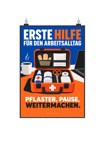Poster VerEinheitkasten humorvoll Design mit Spruch in Weiß