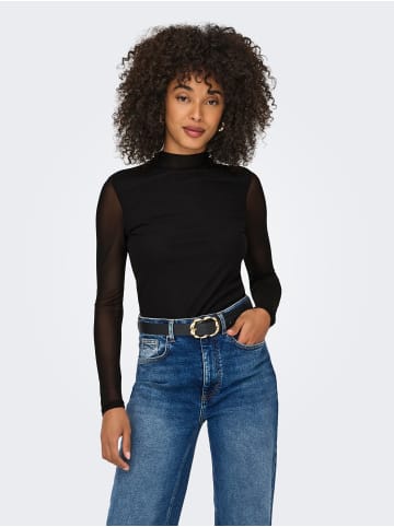ONLY Langarmshirt Hochgeschlossen Elegant in Schwarz-3