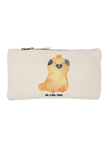 Mr. & Mrs. Panda Schminktasche Mops Krone ohne Spruch in Weiß