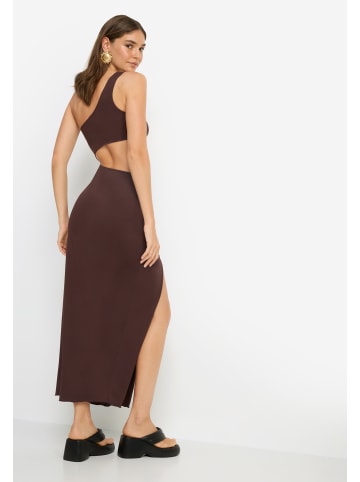 LSCN BY LASCANA One-Shoulder-Kleid in dunkelbraun