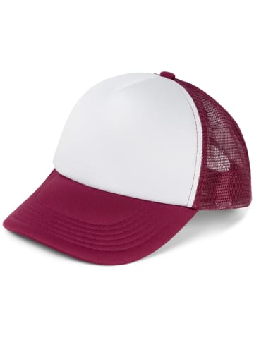 styleBREAKER Mesh Cap in Weiß-Bordeaux-Rot