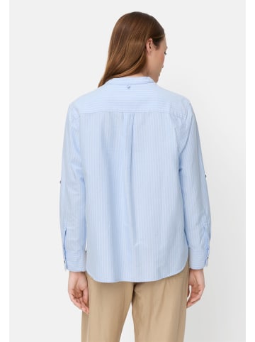 Camel Active Gestreifte Bluse mit krempelbaren Ärmeln in Hellblau