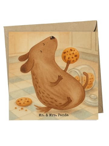 Mr. & Mrs. Panda Grußkarte Hund Keks Design ohne Spruch in Weiß