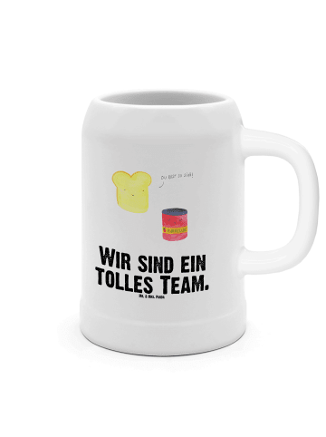 Mr. & Mrs. Panda Bierkrug Toast Marmelade mit Spruch in Weiß
