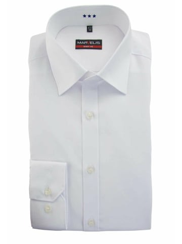 MARVELIS Langarm Business Hemd für Herren in weiß