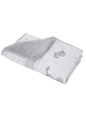 roba Babydecke 'Sternenzauber' - 2-seitig aus Baumwolle / Plüsch - Weiß / Hellgrau