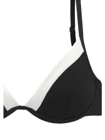 LASCANA Bügel-Bikini-Top in schwarz-creme