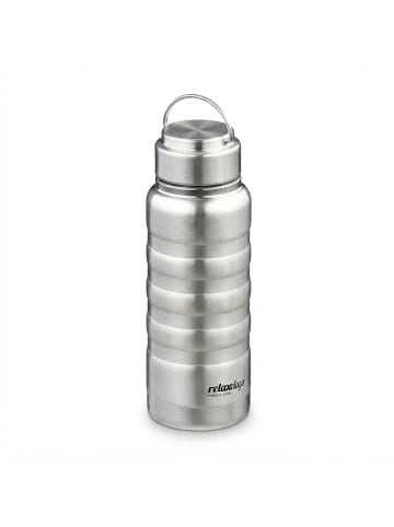 relaxdays Edelstahl-Trinkflasche in Silber - 400 ml