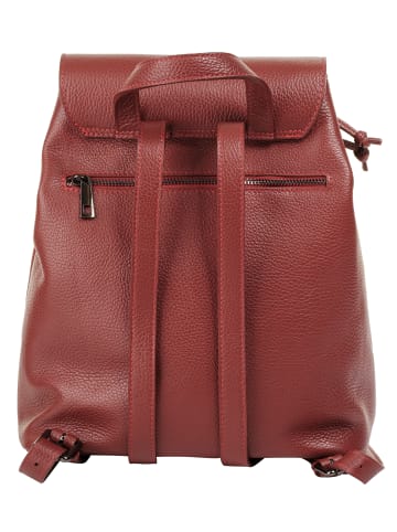 Cluty Rucksack echt Leder in papaya