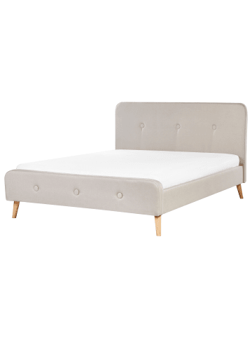Beliani Doppelbett RENNES in Beige/Braun - (W) 172 x (H) 108 x (L) 216 cm