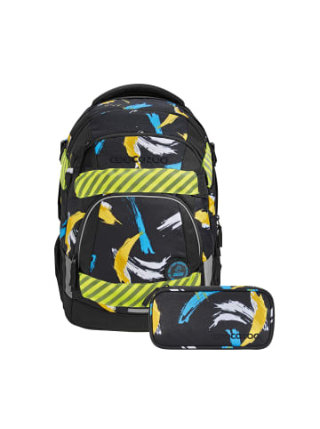 Coocazoo Schulrucksack-Set MATE, Mäppchen   Neon Pull-Over in Schwarz