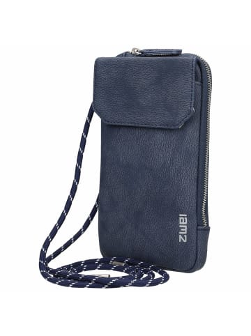 Zwei Mademoiselle MP30 - Handytasche 19 cm (nubuk-cappuccino) in nubuk-blue