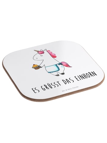 Mr. & Mrs. Panda Bierdeckel Einhorn Muffin mit Spruch in Weiß