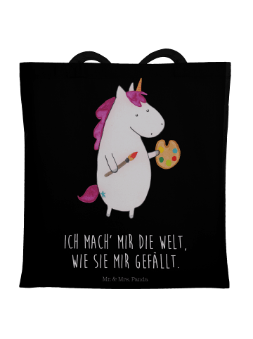 Mr. & Mrs. Panda Stoffbeutel Einhorn Künstler mit Spruch in Schwarz