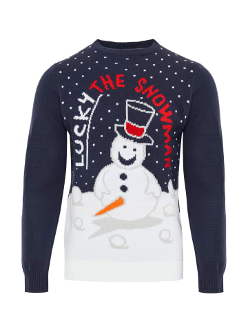 Threadbare Weihnachtspullover THB Xmas Jumper Helsinki in blau-schwarz