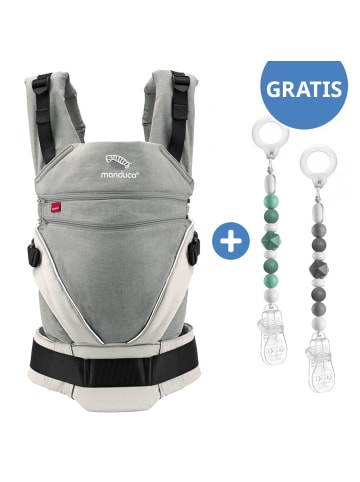 manduca Babytrage-Set XT-Cotton für Neugeborene ab 3,5 kg - in grau,weiss