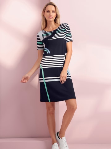 Heine Druckkleid in marine-hellblau-bedruckt