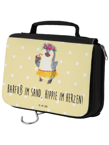 Mr. & Mrs. Panda Toilettentasche Sommer Hippie mit Spruch in Gelb Pastell