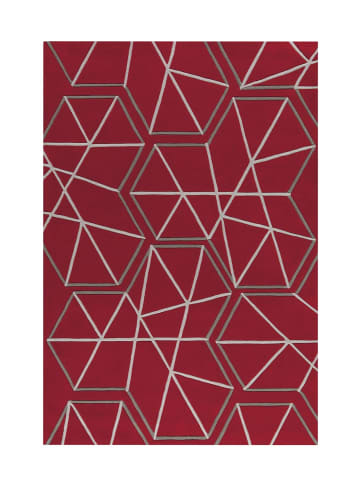 Kurzflor Teppich Said 3112 in Rot Grau