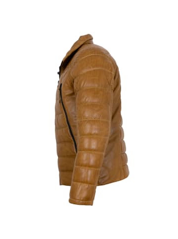 JILANI Stepplederjacke Lammnappa in Senfgelb