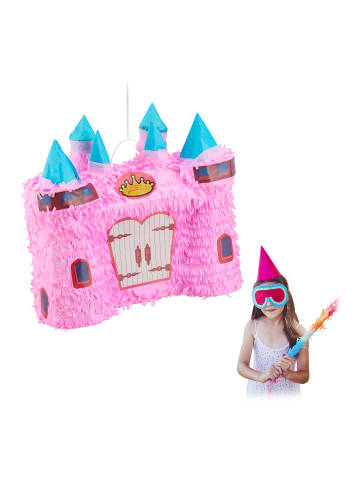 relaxdays Pinata Schloss in Rosa