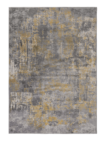 KADIMA DESIGN Abstrakte Kunst-Teppiche in Premium-Qualität in Gelb-Grau
