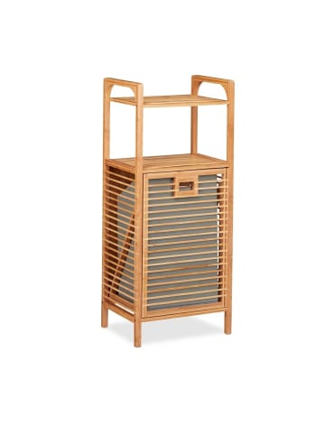 relaxdays Badregal in Natur/Grau - (B)40 x (H)95 x (T)30 cm