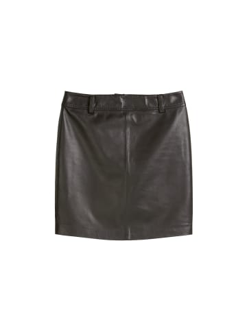 Marc O'Polo Leder-Minirock regular in dark coffee