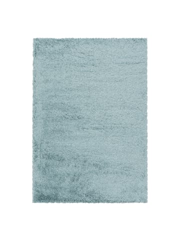 KADIMA DESIGN Teppich Hochflor Shaggy Waschbar Einfarbig SALZACH Strapazierfähig in Blau