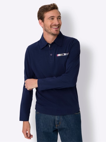 Sieh an! Langarm-Poloshirt in marine
