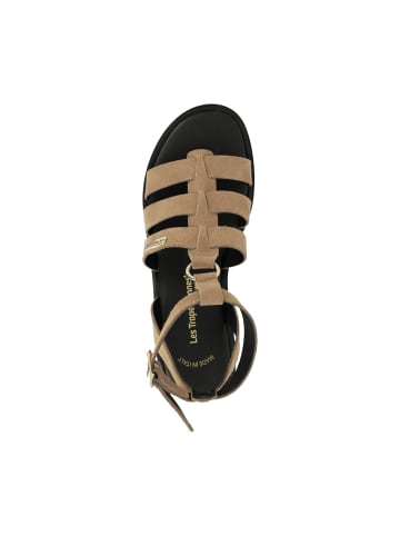 Les Tropéziennes par M Belarbi Flache Sandalen aus Tobosued-Leder Braun