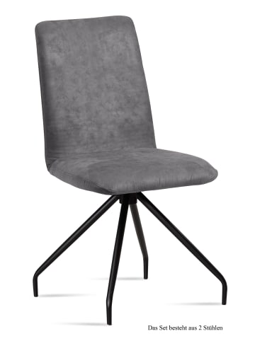 58 aufm Kessel ESSZIMMERSTUHL (2er-Set) Desiri 47x92x60 Schwarz/Grau