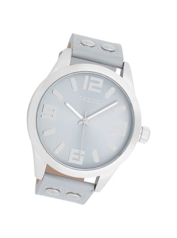 Oozoo Analog-Armbanduhr Oozoo Timepieces hellgrau extra groß (ca. 46mm)