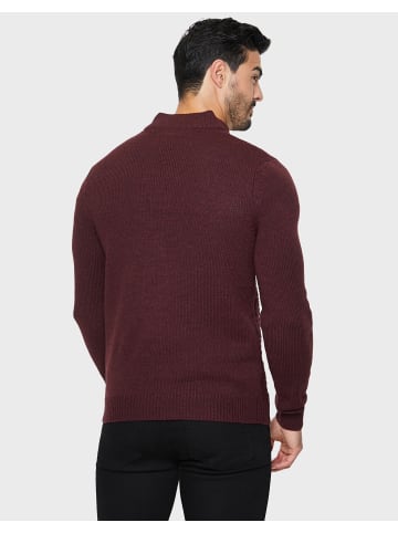 Threadbare Stehkragenpullover Kelley in Burgundy-Aubergine