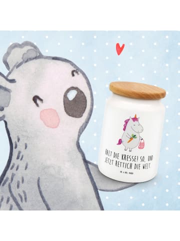 Mr. & Mrs. Panda Vorratsbehälter Einhorn Gemüse mit Spruch in Weiß