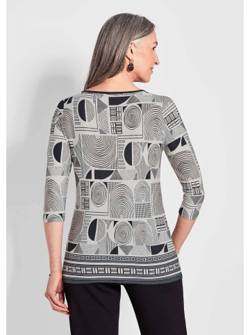 GOLDNER Druckshirt Elegantes Oberteil mit Allover-Muster in schwarz / cremeweiß / gemustert