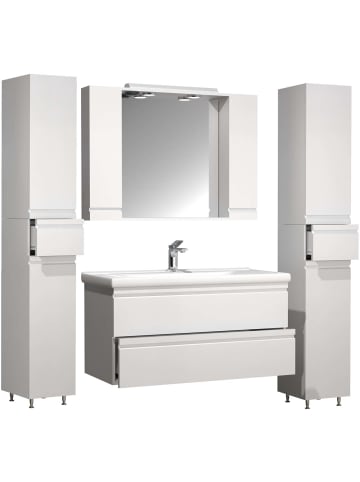 ebuy24 Badmöbelset SiloraXL Weiß 160 x 46 cm