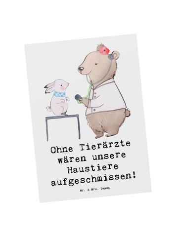Mr. & Mrs. Panda Postkarte Tierarzt Helden mit Spruch in Weiß