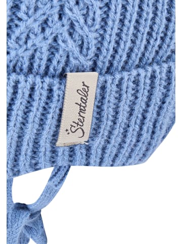 Sterntaler Strickmütze Struktur in mittelblau