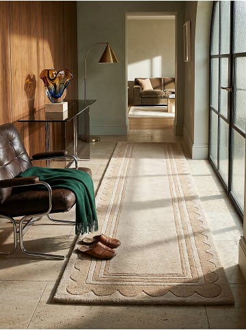 KADIMA DESIGN Wollteppich Kurzflor WENSUM Geometrisch Abstrakt Handgetuftet in Beige