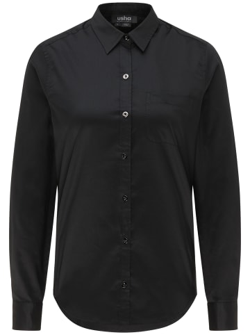 usha BLACK LABEL Damen Hemdbluse in Schwarz