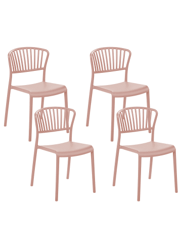 Beliani 4er-Set Esszimmerstuhl GELA in Rosa