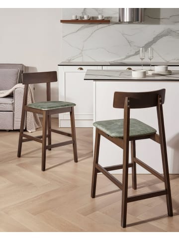Beliani 2-tlg Barhocker ISANTI in Braun/Grün
